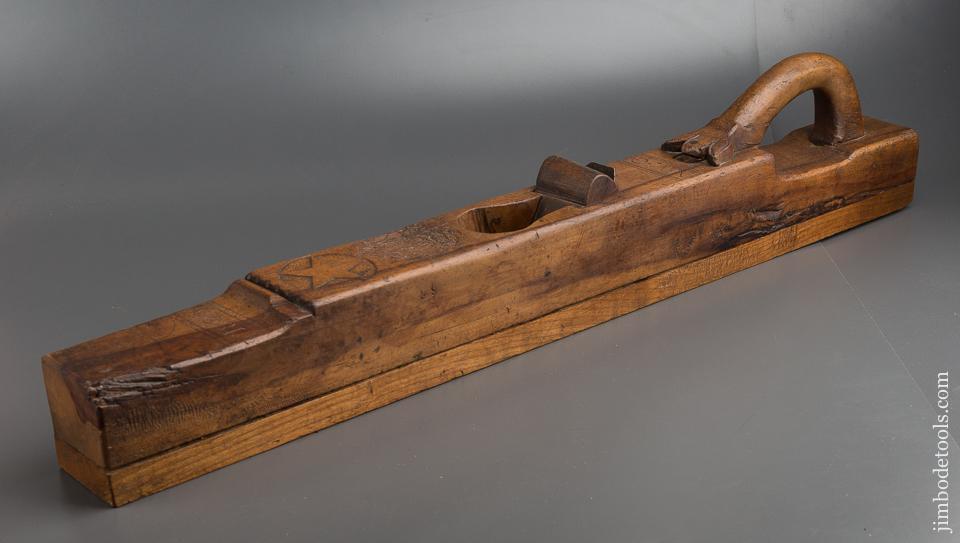 AMAZING Carved and Dated 32 inch Jointer Plane Dated 1808 WOW! - 78986RU