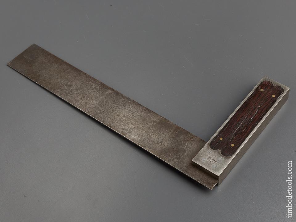 RARE 10 inch Signed ST. JOHNSBURY Rosewood and Steel Try Square - 78991R