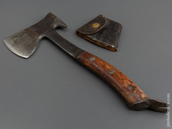 Rare! Early ESTWING Trapper's Axe with Original Leather Sheath - 78996R