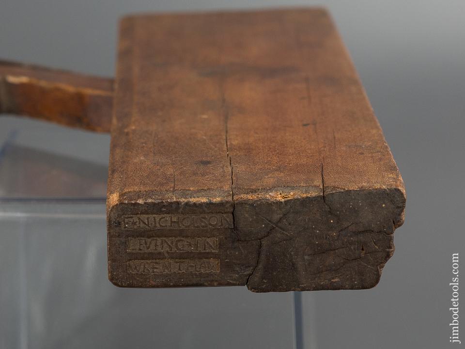 Clean and Fine 9 7/8 inch Yellow Birch Molding Plane by F*NICHOLSON LIVING*IN WRENTHAM (ca. 1683-1753)- 79003R