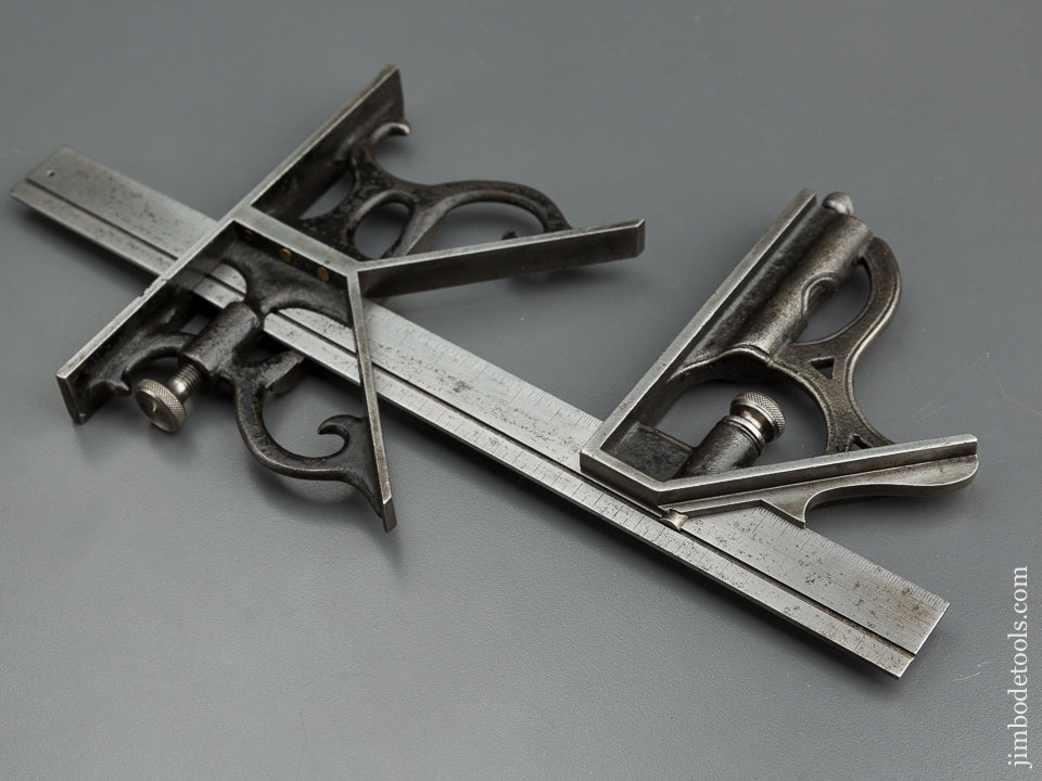 Amazing CHAPLIN Patent Combination Square with Two Heads on 12 inch Scale - 79026