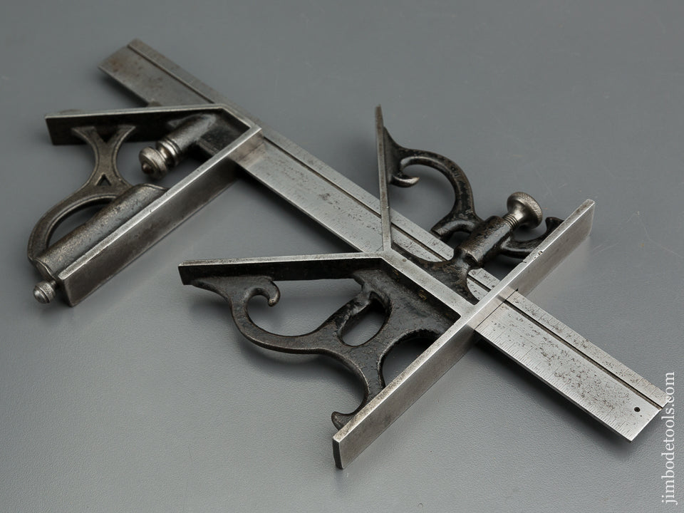 Amazing CHAPLIN Patent Combination Square with Two Heads on 12 inch Scale - 79026