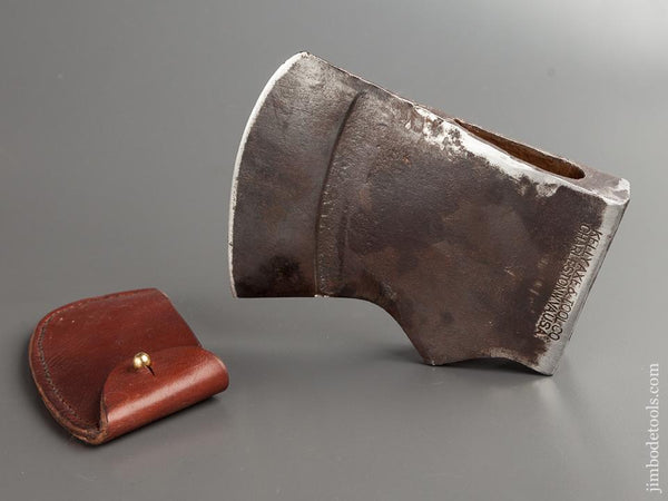 3 1/2 pound KELLY AXE & TOOL CO TRUE TEMPER Axe with RARE Proud Edge Design and Leather Sheath - 79039