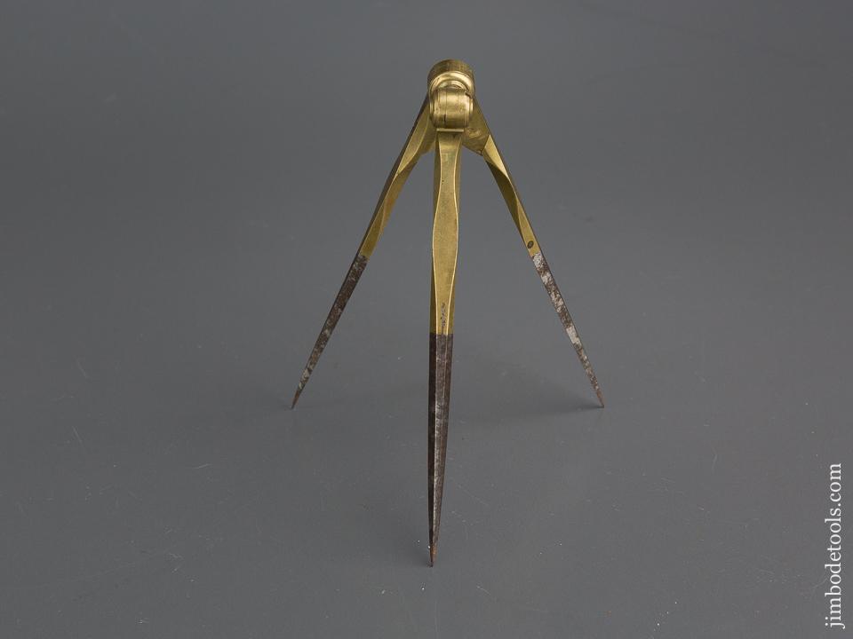 RARE Three Legged Brass and Steel Precision Dividers - 79085U