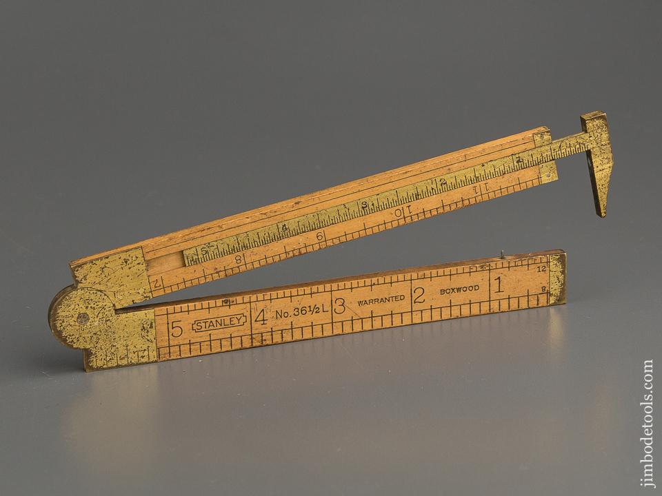 Fine STANLEY No. 36 1/2 Boxwood and Brass Caliper Rule - 79095