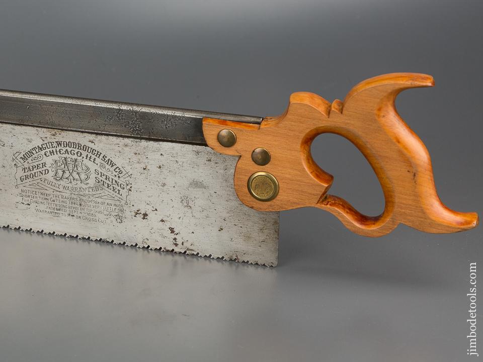 Uber Rare! MONTAGUE, WOODROUGH SAW CO Spring Steel BUNDY Patent September 4, 1888 Double Duty Rip and Crosscut Back Saw - 79096U