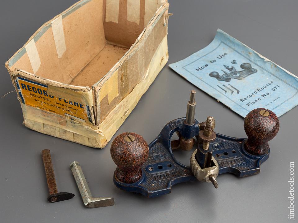 RECORD No. 071 Router Plane 100% COMPLETE in Original Box - 79121