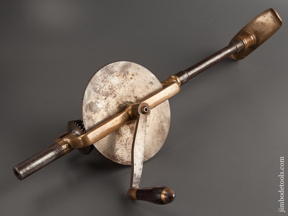 Excellent "One Off" Brass, Steel, and Rosewood Hand Drill - 79126