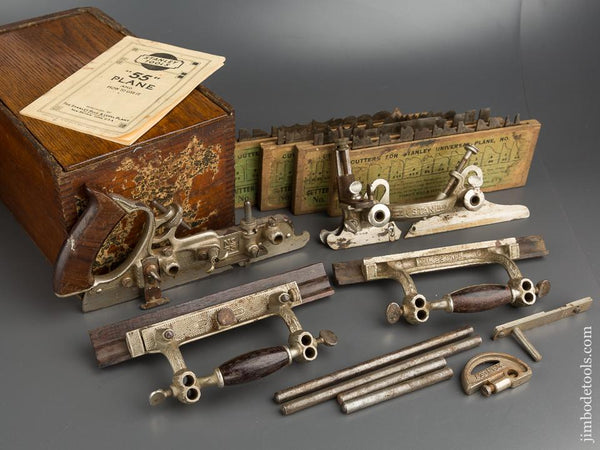 Great User STANLEY No. 55 Combination Plane 100% COMPLETE in Original Chestnut Box SWEETHEART - 79148