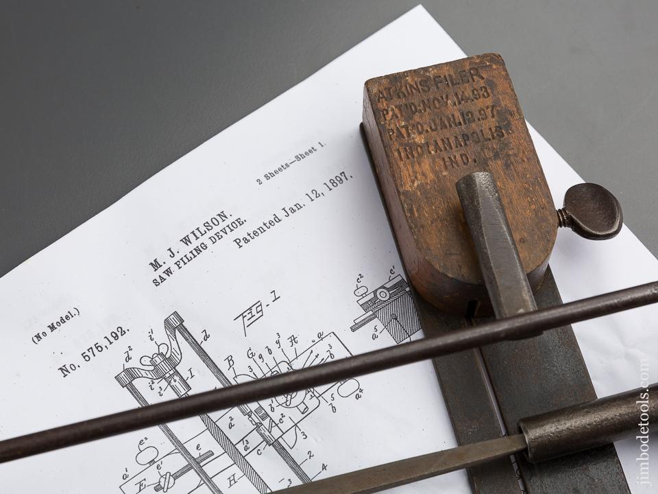 WILSON Patent January 12, 1897 Saw Filer - 79166