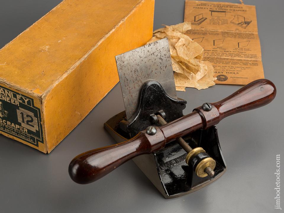 STANLEY No. 12 Veneer Scraper MINT in Original Box circa 1920s SWEETHEART - 79227R