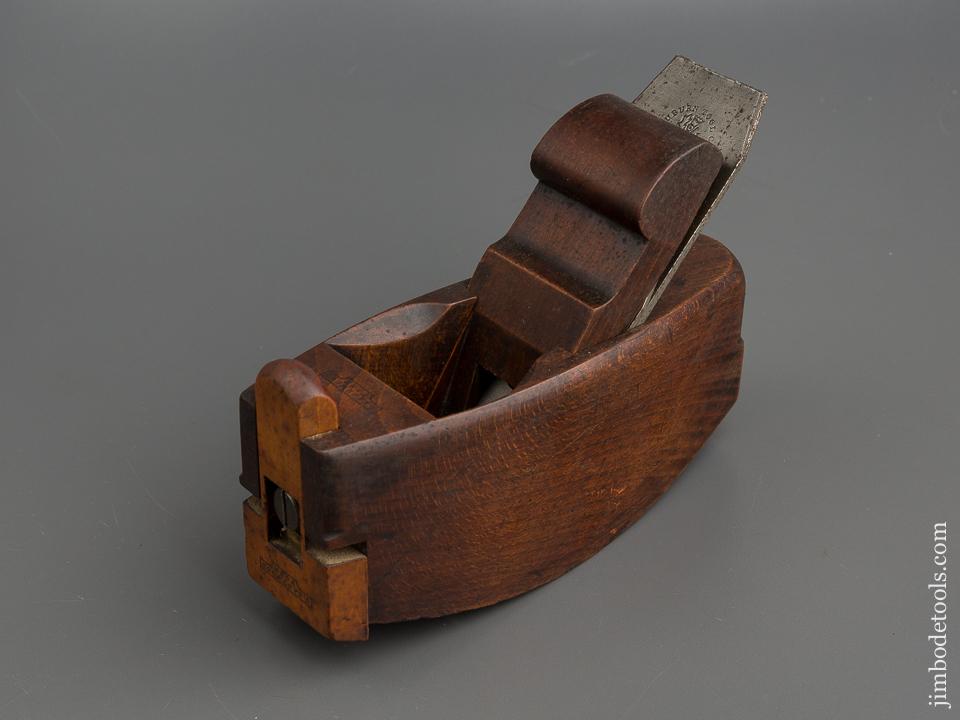 G. EASTWOOD YORK Adjustable Beech and Boxwood Compass Plane with Lovely Finial Wedge FINE - 79277