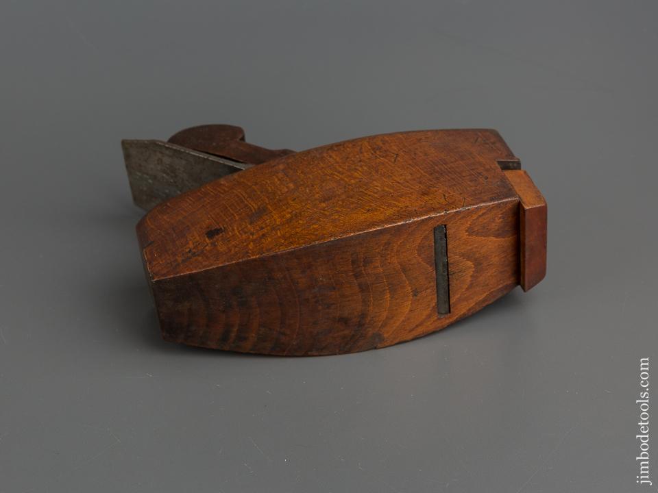 G. EASTWOOD YORK Adjustable Beech and Boxwood Compass Plane with Lovely Finial Wedge FINE - 79277