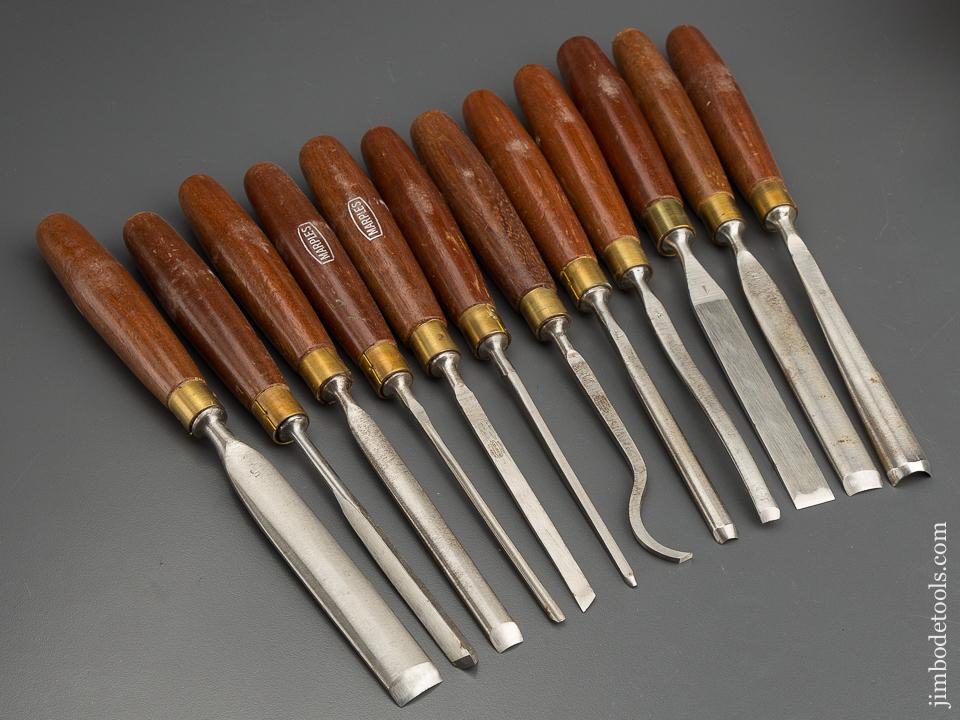 MARPLES No. 60 Set of Twelve Carving Tools in Original Box! - 79349