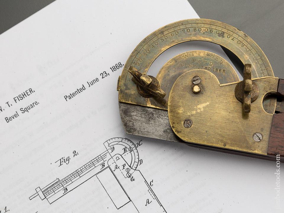 RARE 12 inch FISHER Patent June 23, 1868 DISSTON & MORSS Bevel - 79359