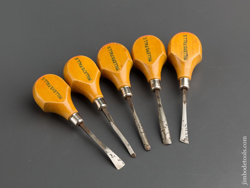 MILLERS FALLS No. 107 Carving Tool Set MINT in Original Box - 79360