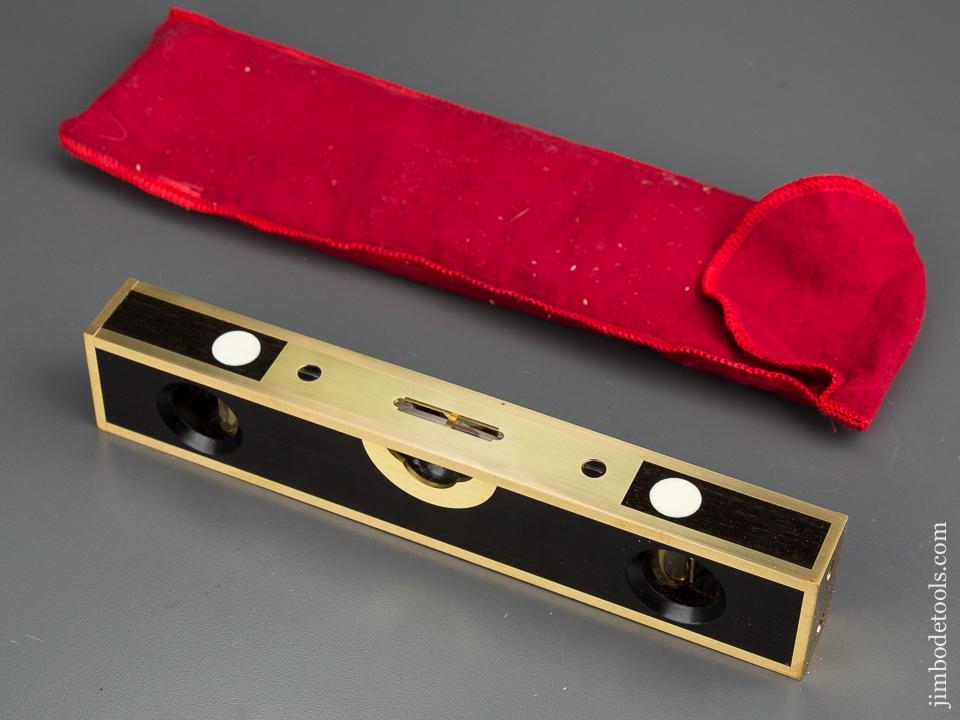 MINT Ebony and Brass Eight inch BARRY WEAVER Level - 79365U