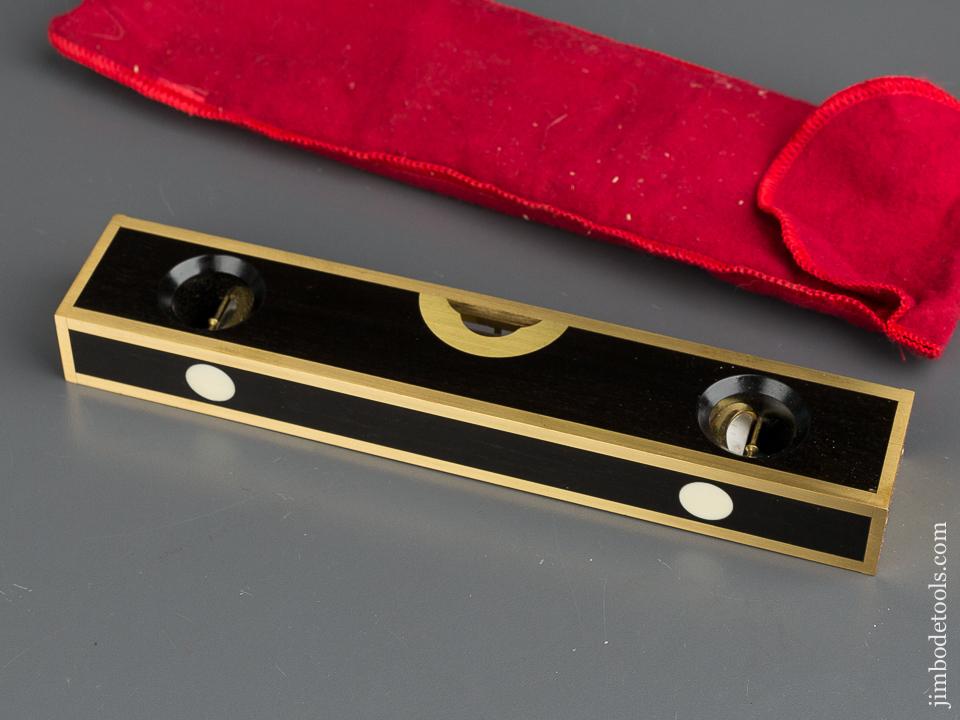 MINT Ebony and Brass Eight inch BARRY WEAVER Level - 79365U