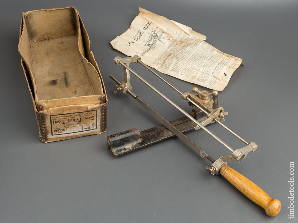Precision MONTGOMERY WARD No. 84-356 Saw Filer with New NIHOLSON File in Original Box - 79367
