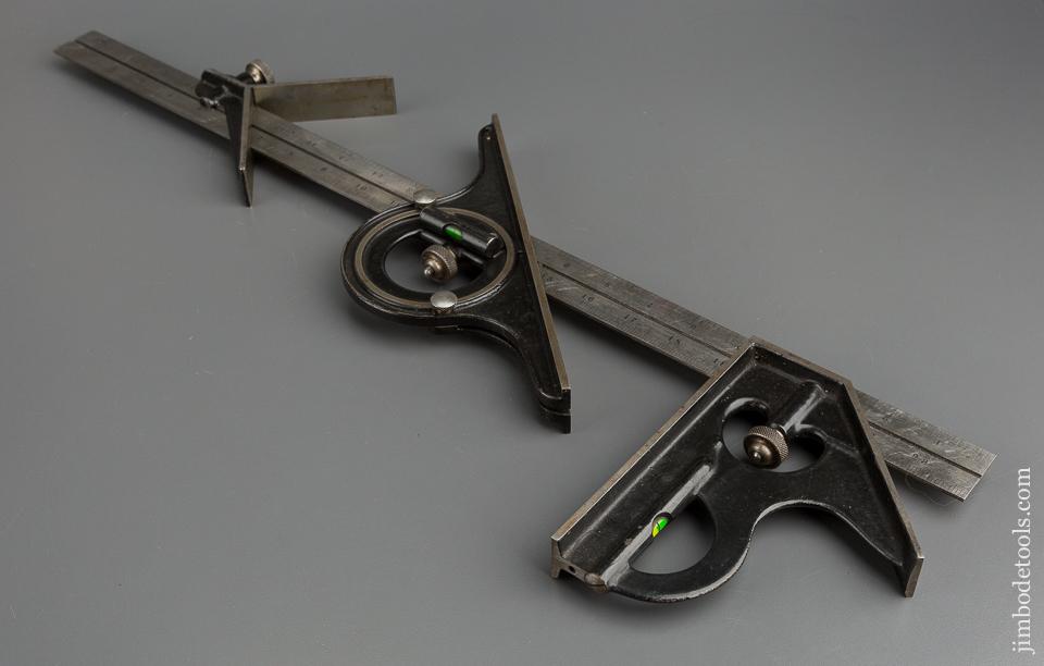 MASSIVE Two Foot Combination Square Set with JUMBO Size Heads by BROWN & SHARPE - 79411
