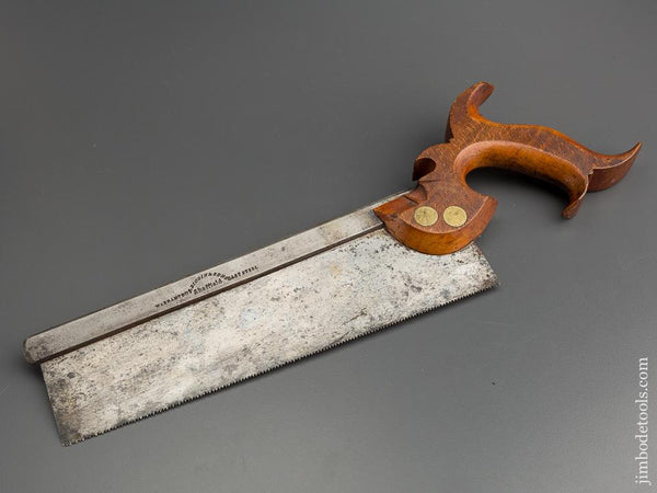 Extra Fine! 15 point 10 inch Crisp Crosscut S. BIGGIN & SON Back Saw circa 1845-56 SHARP! - 79430U