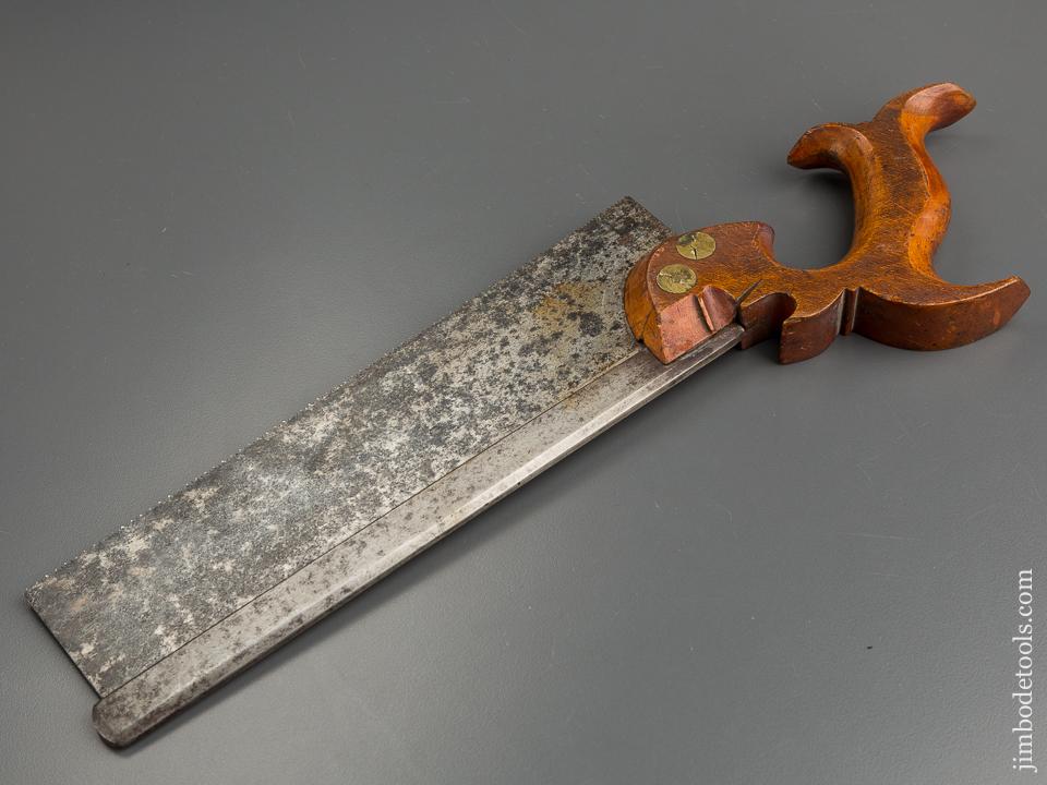 Extra Fine! 15 point 10 inch Crisp Crosscut S. BIGGIN & SON Back Saw circa 1845-56 SHARP! - 79430U