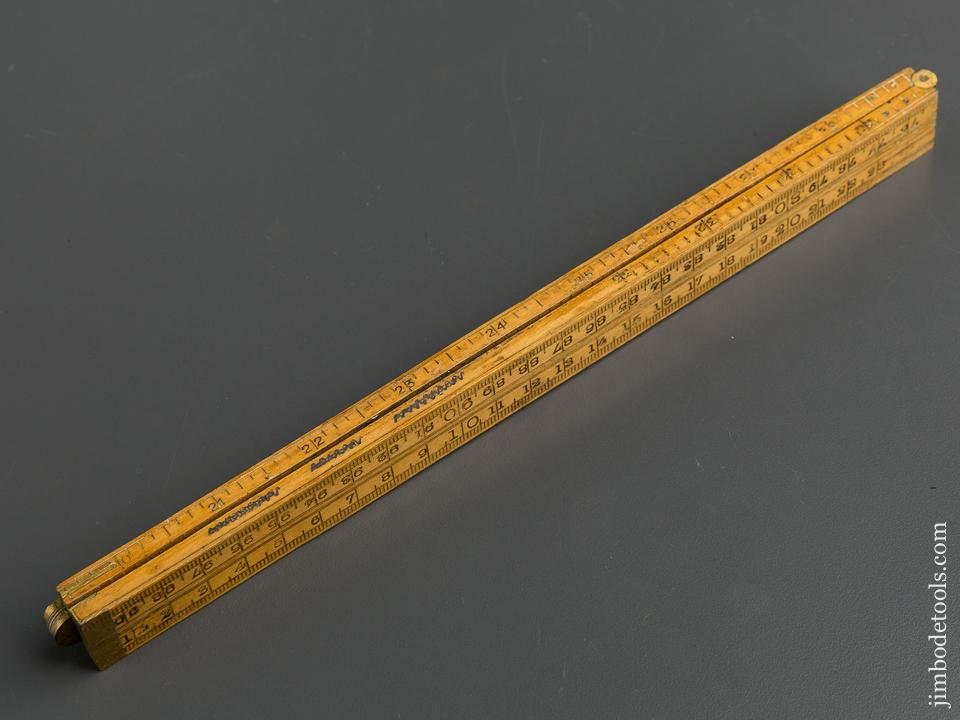 SMALLWOOD One Metre Four Fold Boxwood and Brass Rule - 79433