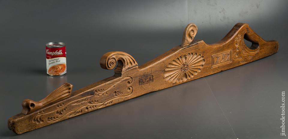 Stunning! 18th Century 45 inch Dated 1752 Carved Plane - 79434U