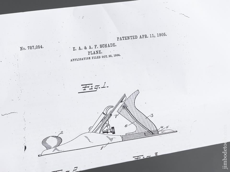SCHADE Patent April 11, 1905 STANLEY No. 85 Cabinet Maker's Tilt Handle Scraper Plane NEAR MINT! - 79435