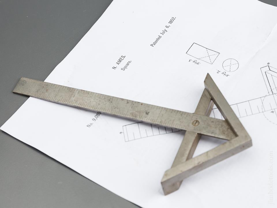Eight inch AMES Patent July 6, 1852 DARLING BROWN & SHARPE Combination Square - 79445
