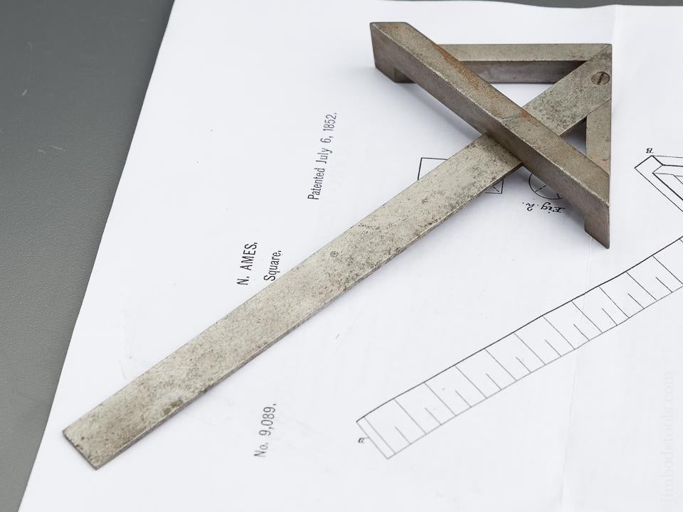 Eight inch AMES Patent July 6, 1852 DARLING BROWN & SHARPE Combination Square - 79445