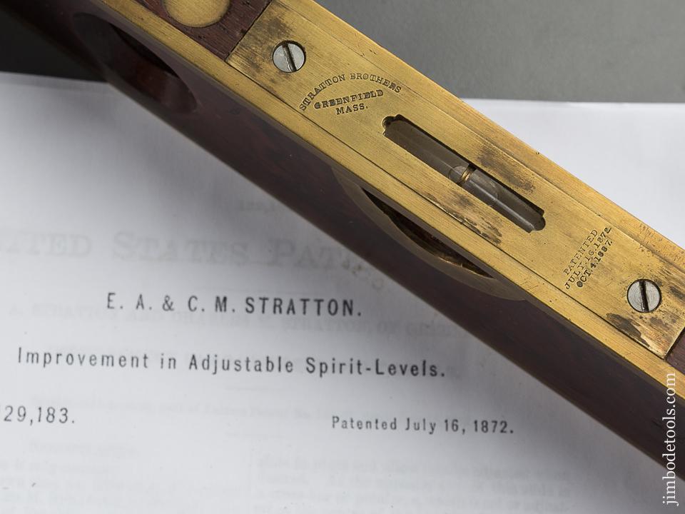 STRATTON Patent July 16, 1872 Boxwood and Brass Level - 79449