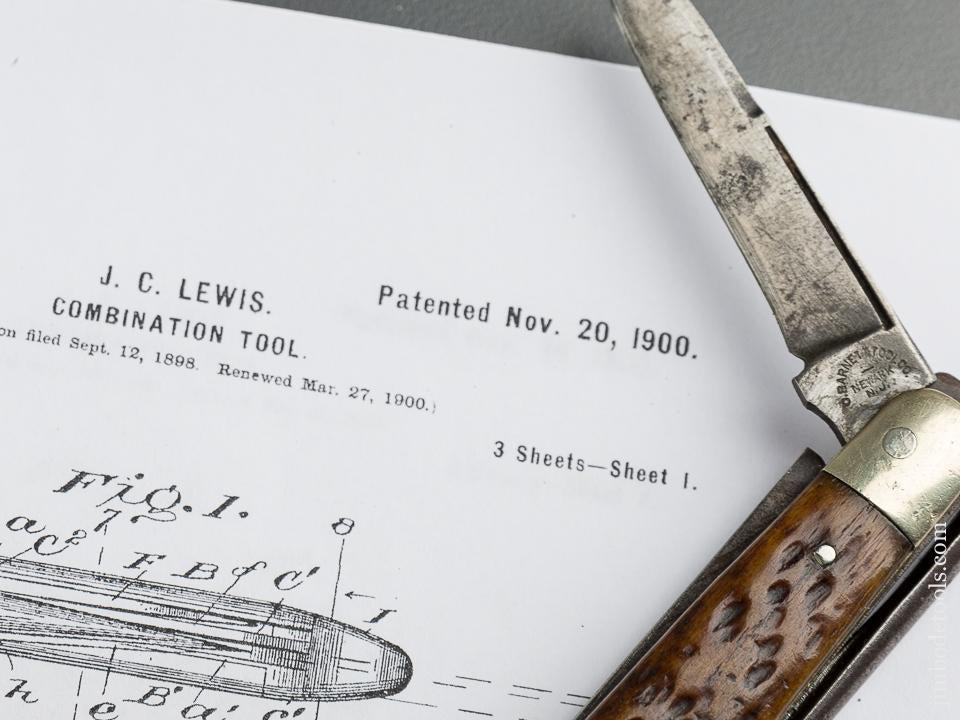 Rare! LEWIS Patent November 20, 1900 BARNETT TOOL CO Combination Pocket Knife and Pliers - 79459U