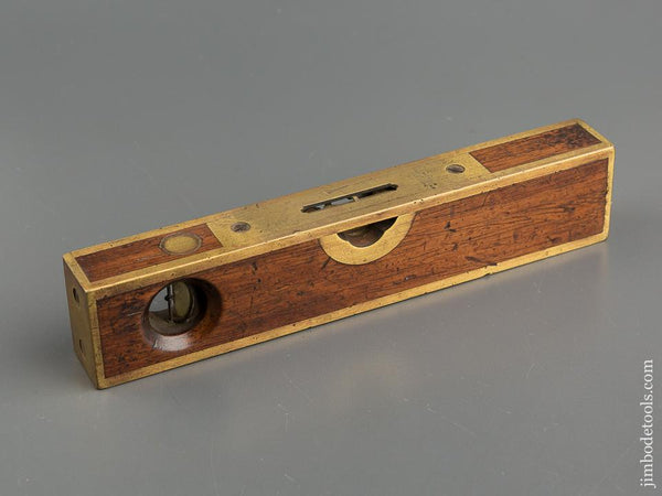 Eight inch STRATTON Patent July 16, 1872 Early Rosewood and Brass Level - 79461