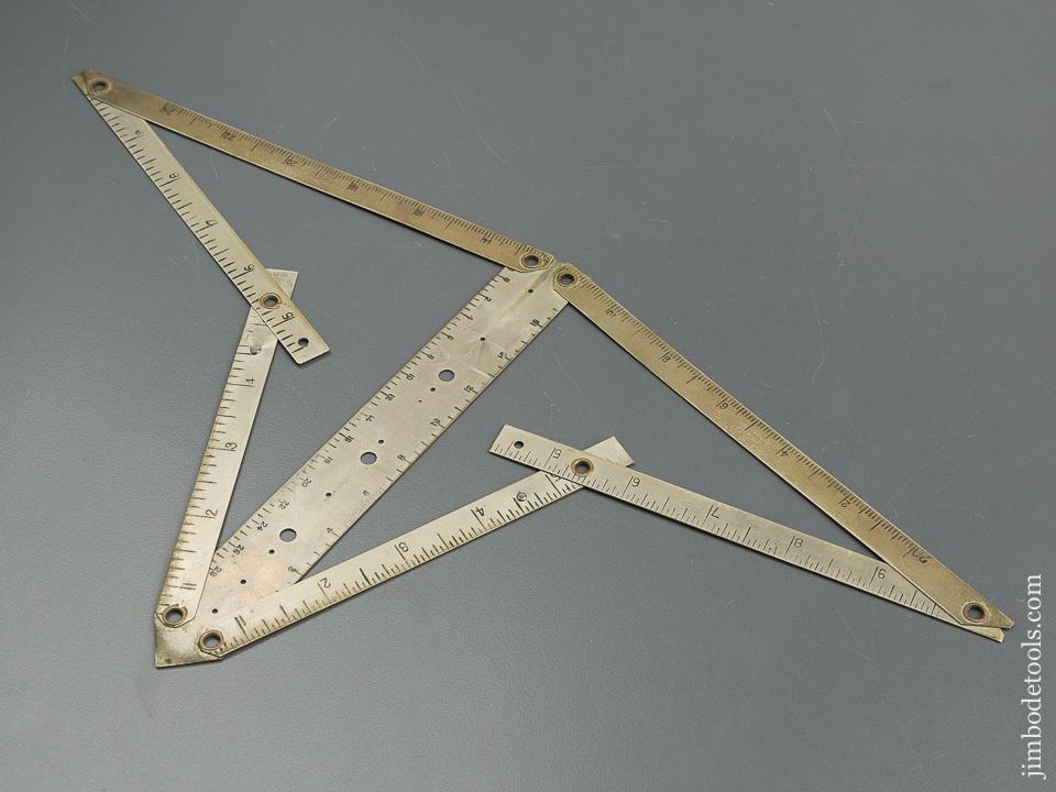 7 1/2 inch ROE Patent July 1, 1890 Combination Rule MINTY in Original Leather Sheath - 79462