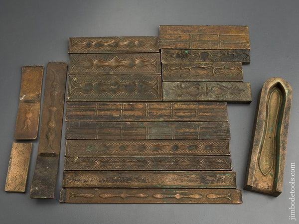 17 Pieces for Embossing Leather with Box Loop Press, Brass Dies - 79482