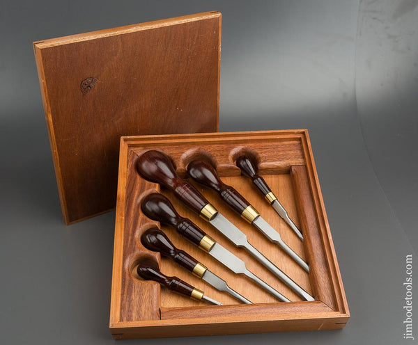 Set of Six HARRIS TOOLS Rosewood Handled Cabinet Maker's Screwdrivers MINT in Original Wooden Case - 79524U