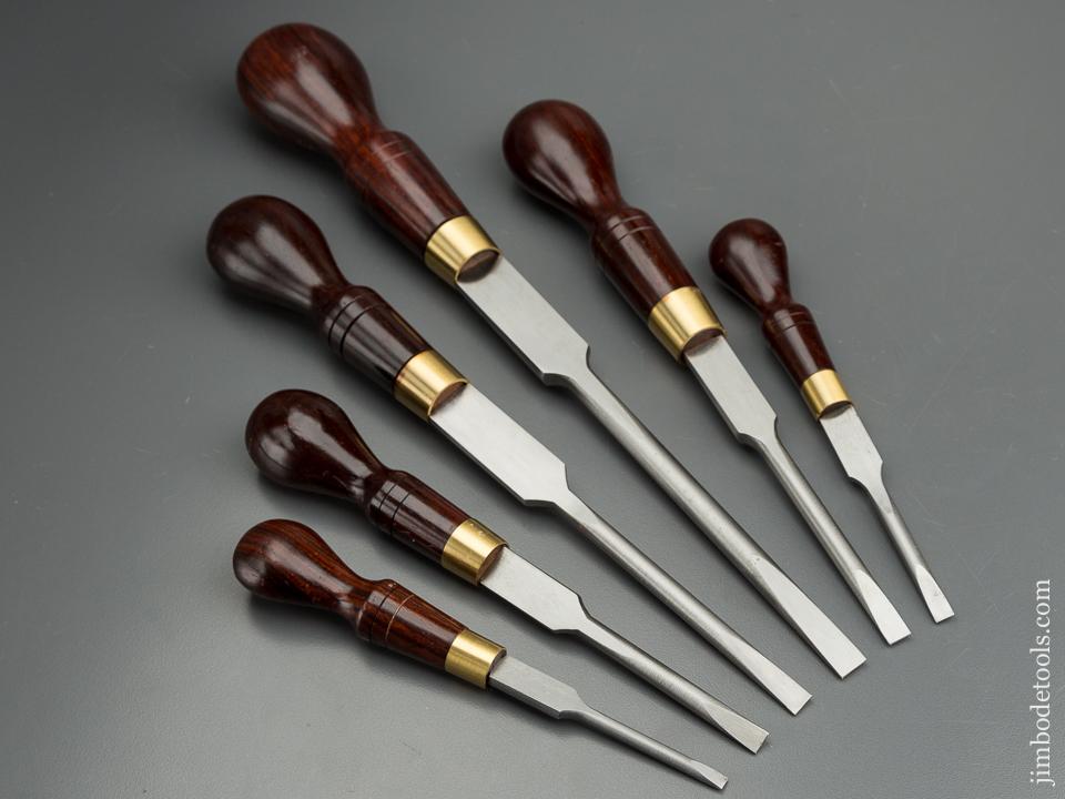 Set of Six HARRIS TOOLS Rosewood Handled Cabinet Maker's Screwdrivers MINT in Original Wooden Case - 79524U