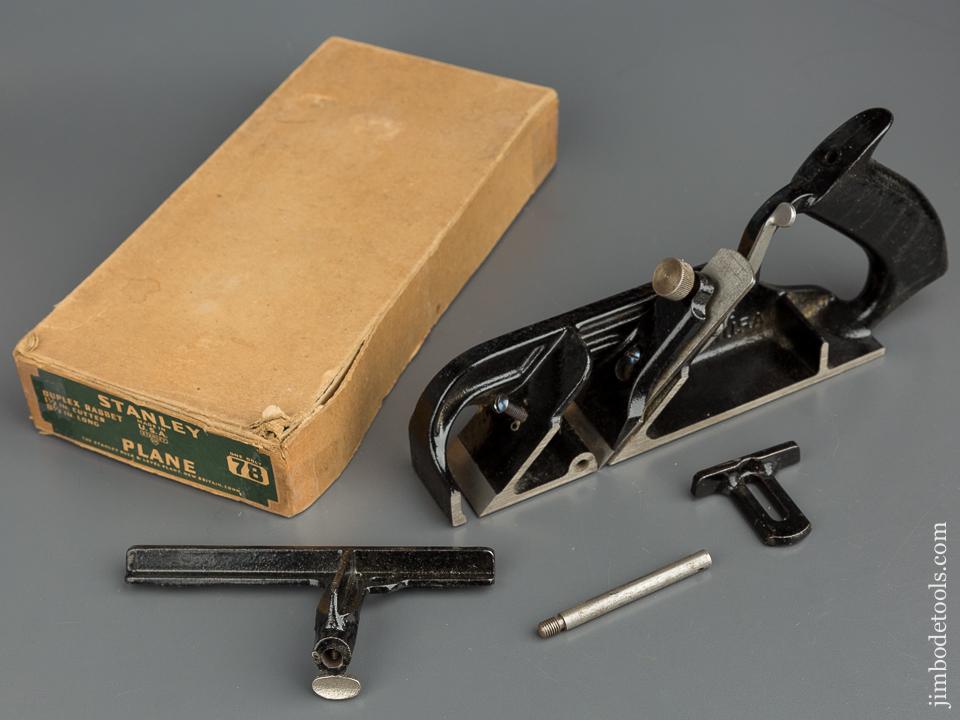 STANLEY No. 78 Duplex, Rabbet, and Filletster Plane MINT in Original Box - 79537