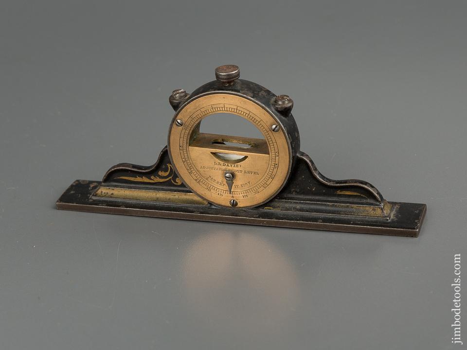 Six inch DAVIS Patent September 17, 1867 DAVIS No. 1 Adjustable Mantle Clock Level - 79544