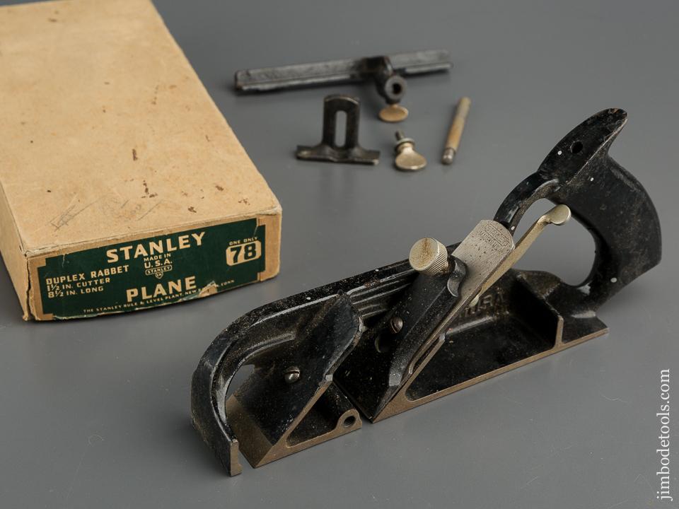 STANLEY No. 78 Duplex, Rabbet, and Filletster in Original Box - 79548
