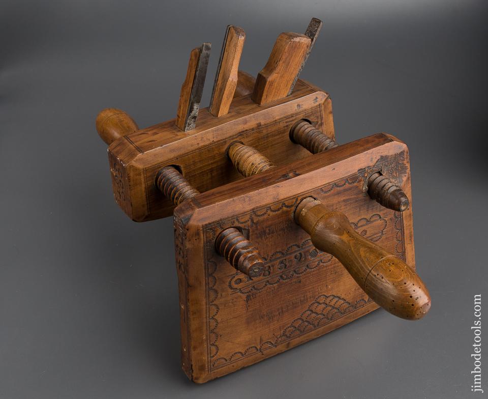 Carved and Dated 1859 Cooper's Three Arm, Three Iron Croze - 79554