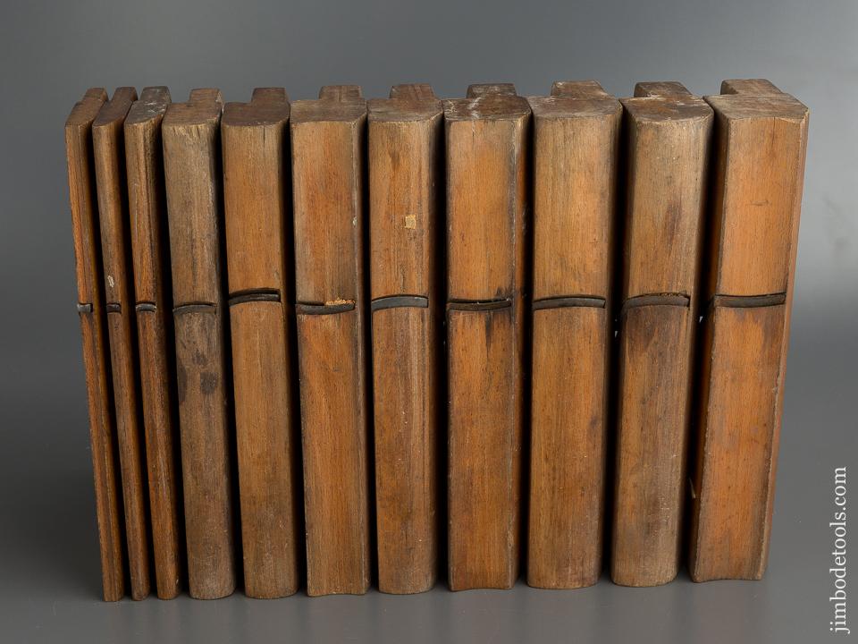 User Set of  Eleven Hollows & Rounds Molding Planes ALL by SHIVERICK & MALCOLM circa 1853-64 Brooklyn, NY = 79604