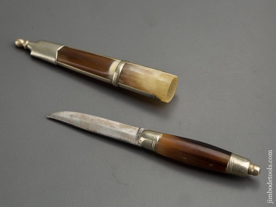 Fancy Beautiful Buffalo Horn and German Silver Gentleman's Desk Knife - 79611