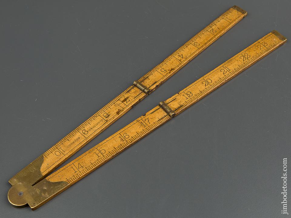 Rare! STANLEY No. 73 1/4E Boxwood and Brass Two Foot Four Fold Carpenter's Rule GOOD - 79614