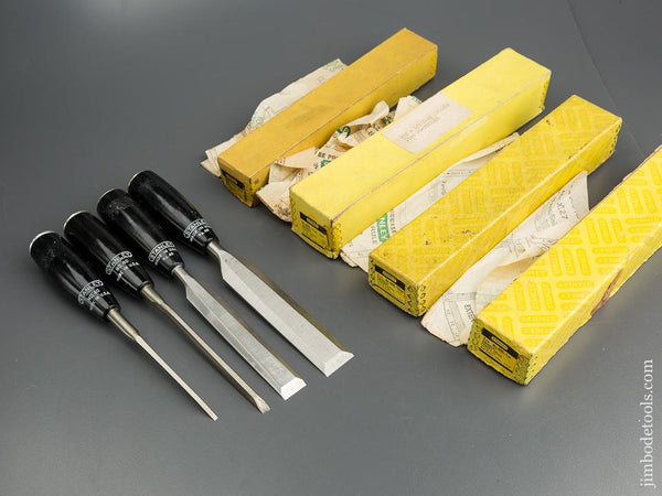 Four STANLEY No. 40C Chisels MINT in Their Original Boxes - 79629