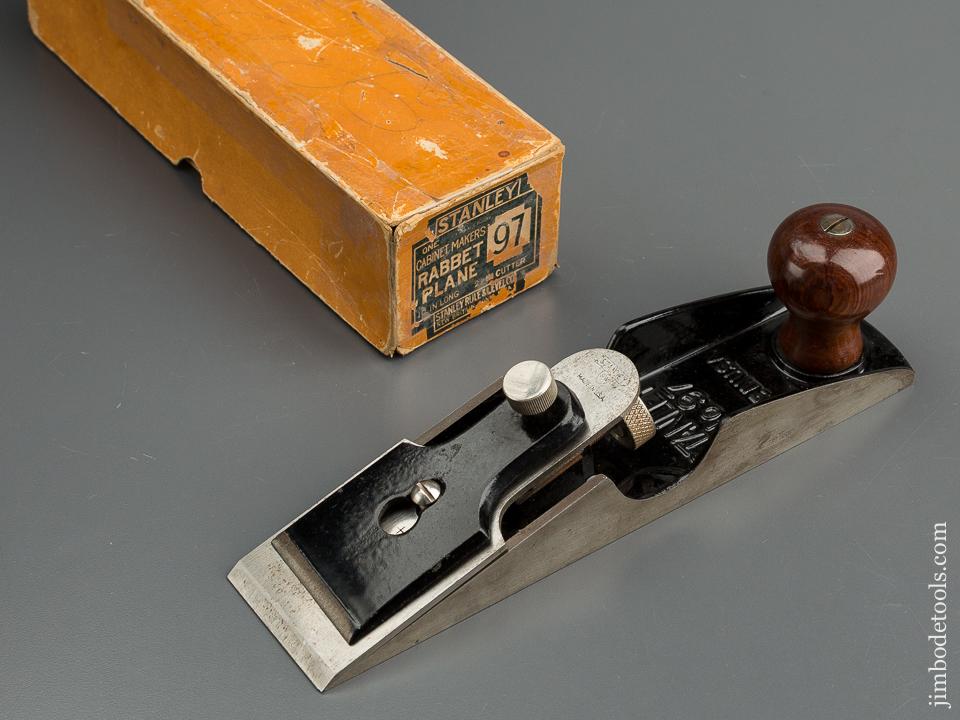 Extra Fine! STANLEY No. 97 Cabinet Maker's Rabbet Plane NEAR MINT in Original Box - 79631