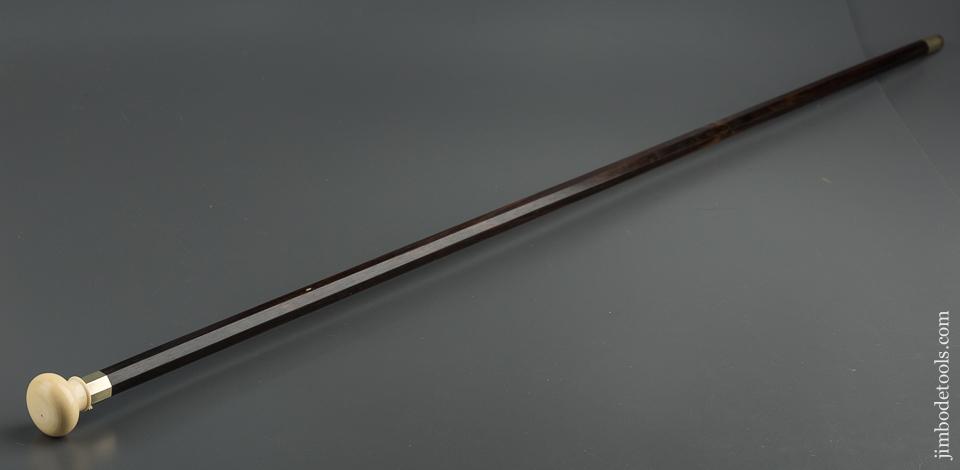 Elegant Rosewood and Silver Walking Measuring Stick One Meter Measure - 79637U