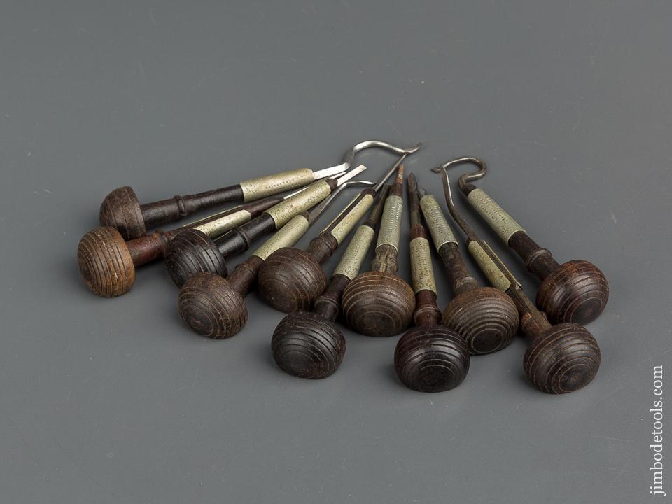 Lovely Set of Eleven EZRA BOWMAN Rosewood Gravers Dated, Engraved, and Signed! - 79662