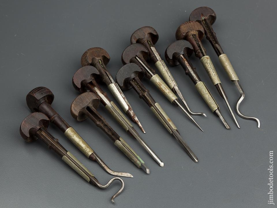 Lovely Set of Eleven EZRA BOWMAN Rosewood Gravers Dated, Engraved, and Signed! - 79662